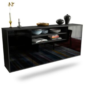 Sideboard Topeka, Schwarz, hängend (180x79x35cm)