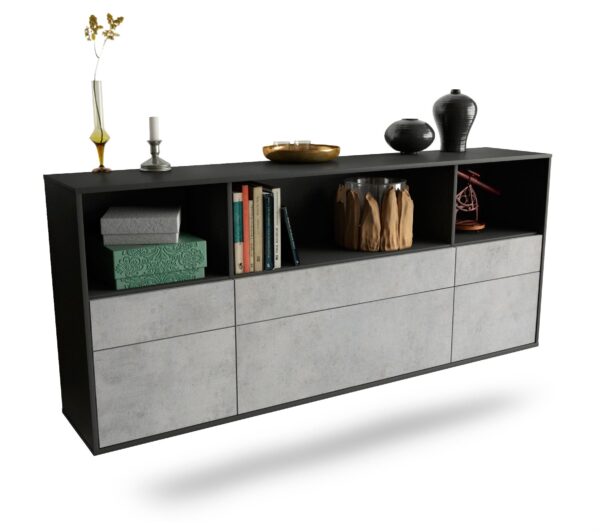 Sideboard Cary, Beton, hängend (180x79x35cm)