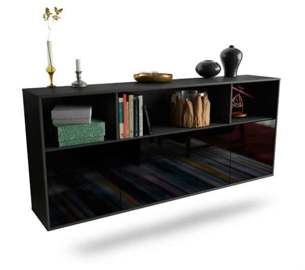 Sideboard Cary, Schwarz, hängend (180x79x35cm)