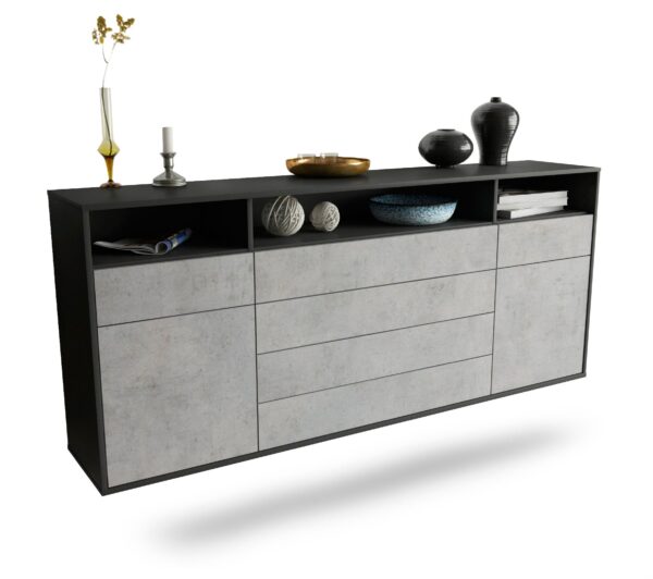 Sideboard Bellevue, Beton, hängend (180x79x35cm)