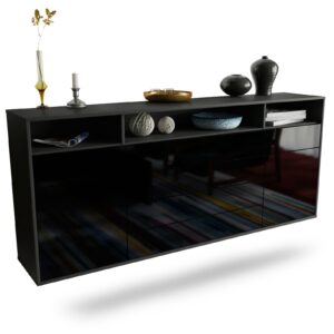 Sideboard Bellevue, Schwarz, hängend (180x79x35cm)