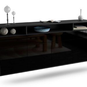Sideboard Simi Valley, Schwarz, hängend (180x79x35cm)