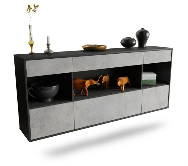Sideboard Clarksville, Beton, hängend (180x79x35cm)