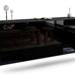 Sideboard Evansville, Schwarz, hängend (180x79x35cm)
