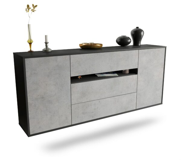 Sideboard McKinney, Beton, hängend (180x79x35cm)