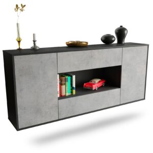 Sideboard Denton, Beton, hängend (180x79x35cm)