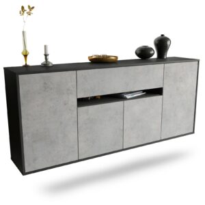 Sideboard Flint, Beton, hängend (180x79x35cm)