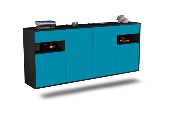 Sideboard Killeen, Türkis, hängend (180x79x35cm)