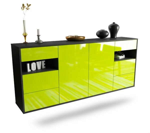 Sideboard Thornton, Grün, hängend (180x79x35cm)