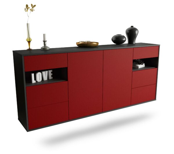 Sideboard Thornton, Bordeaux, hängend (180x79x35cm)