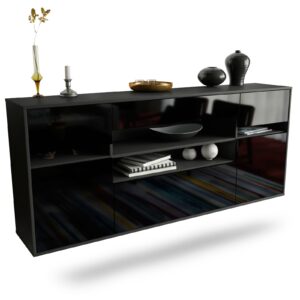 Sideboard Miramar, Schwarz, hängend (180x79x35cm)