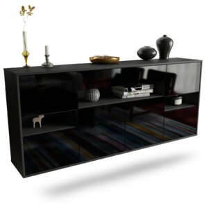 Sideboard Downey, Schwarz, hängend (180x79x35cm)