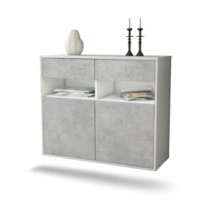 Sideboard North Las Vegas, Beton, hängend (92x79x35cm)