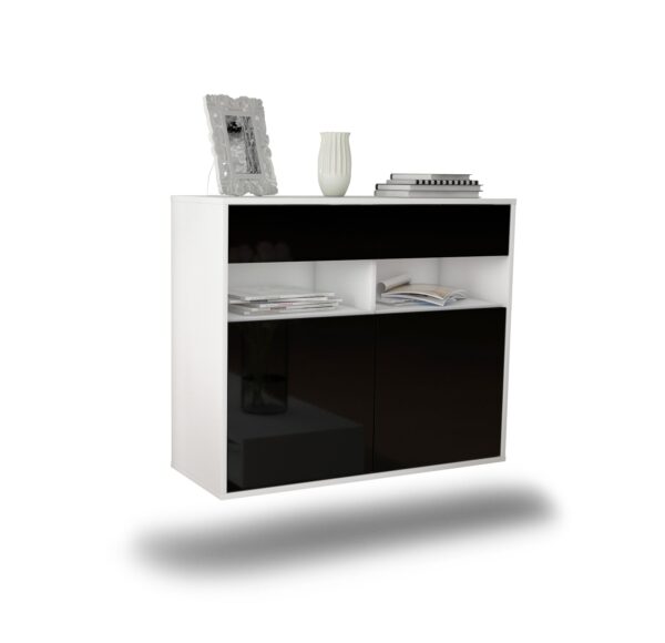 Sideboard North Las Vegas, Schwarz, hängend (92x79x35cm)