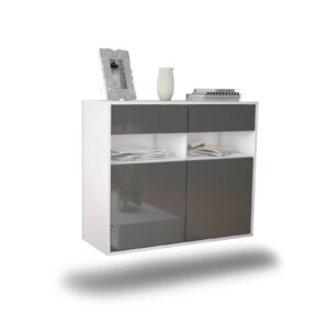 Sideboard North Las Vegas, Grau, hängend (92x79x35cm)