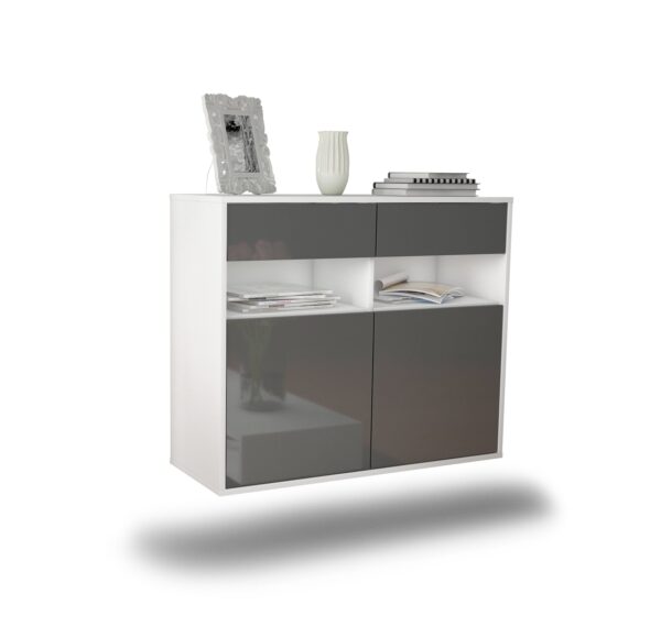 Sideboard North Las Vegas, Grau, hängend (92x79x35cm)