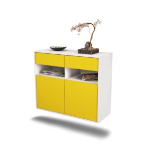 Sideboard North Las Vegas, Gelb, hängend (92x79x35cm)