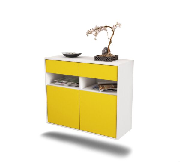 Sideboard North Las Vegas, Gelb, hängend (92x79x35cm)