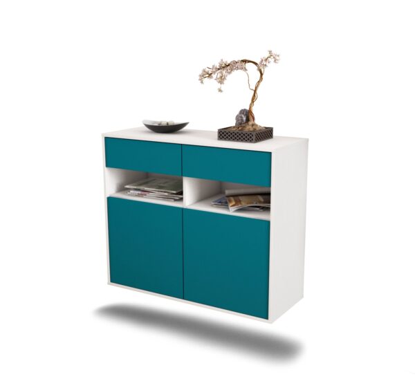 Sideboard North Las Vegas, Türkis, hängend (92x79x35cm)