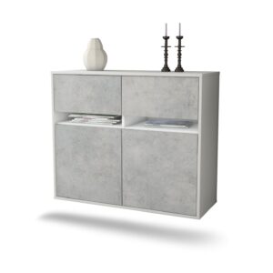 Sideboard Akron, Beton, hängend (92x79x35cm)