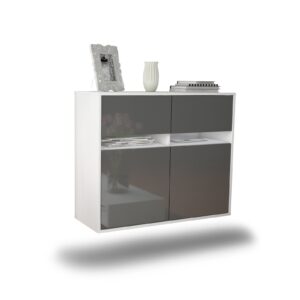 Sideboard Akron, Grau, hängend (92x79x35cm)