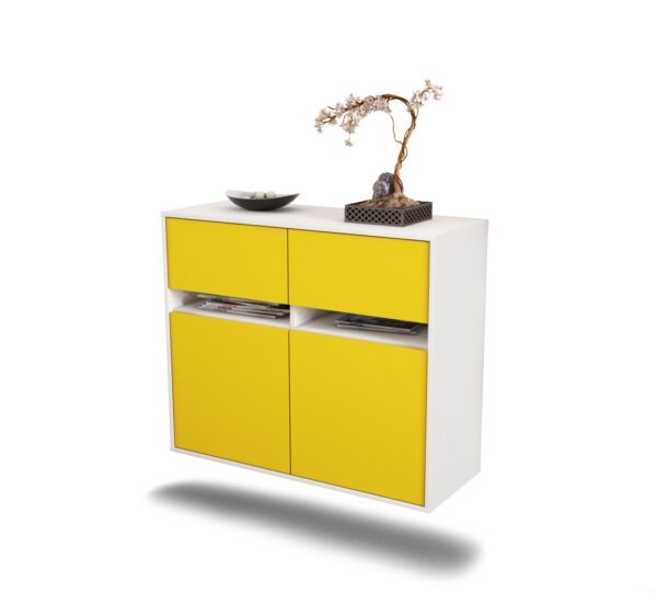 Sideboard Akron, Gelb, hängend (92x79x35cm)