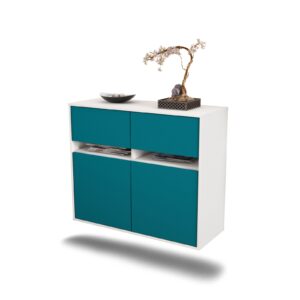 Sideboard Akron, Türkis, hängend (92x79x35cm)
