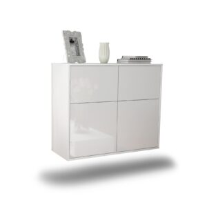 Sideboard Gilbert, Weiß, hängend (92x79x35cm)