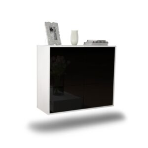 Sideboard Montgomery, Schwarz, hängend (92x79x35cm)