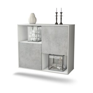 Sideboard Modesto, Beton, hängend (92x79x35cm)