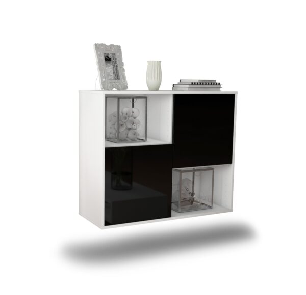 Sideboard Modesto, Schwarz, hängend (92x79x35cm)