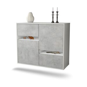 Sideboard Irvine, Beton, hängend (92x79x35cm)