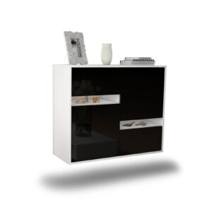Sideboard Irvine, Schwarz, hängend (92x79x35cm)
