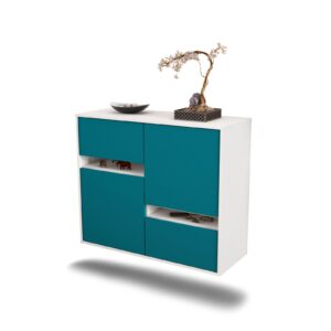 Sideboard Irvine, Türkis, hängend (92x79x35cm)