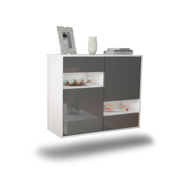 Sideboard Spokane, Grau, hängend (92x79x35cm)
