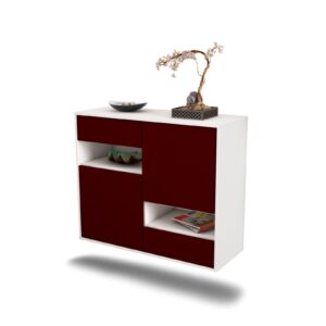 Sideboard Spokane, Bordeaux, hängend (92x79x35cm)