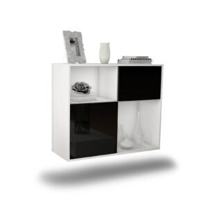 Sideboard Shreveport, Schwarz, hängend (92x79x35cm)