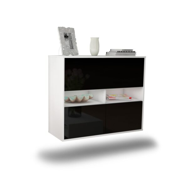 Sideboard San Bernardino, Schwarz, hängend (92x79x35cm)