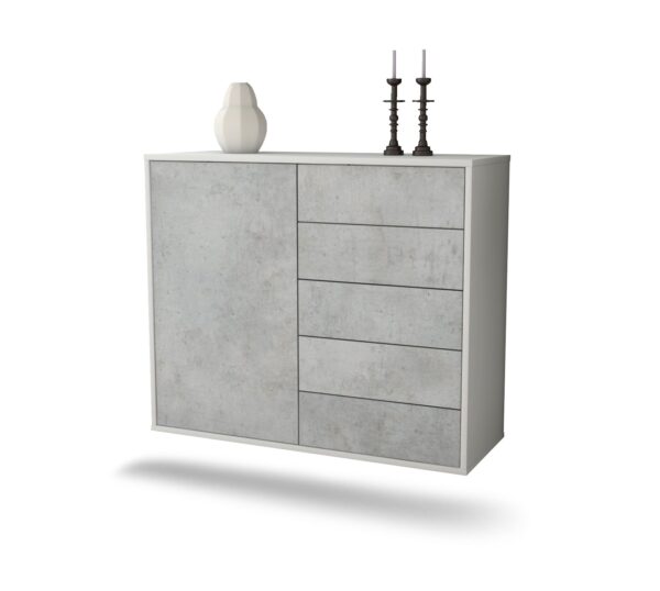 Sideboard Yonkers, Beton, hängend (92x79x35cm)