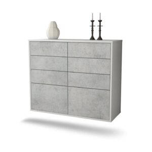 Sideboard Des Moines, Beton, hängend (92x79x35cm)