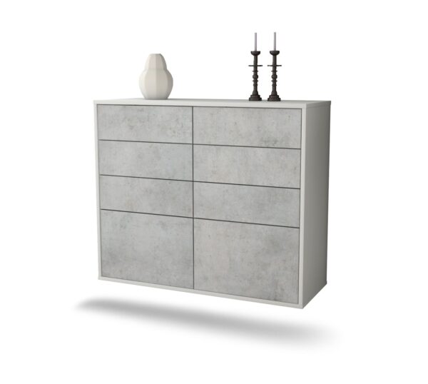 Sideboard Des Moines, Beton, hängend (92x79x35cm)