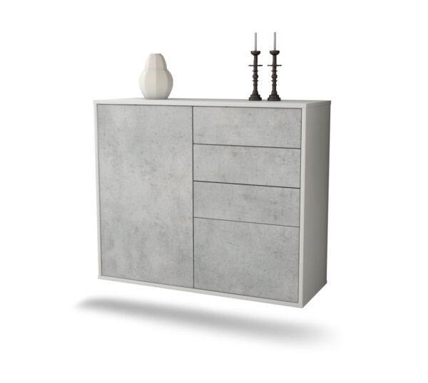 Sideboard Tacoma, Beton, hängend (92x79x35cm)