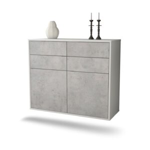 Sideboard Grand Rapids, Beton, hängend (92x79x35cm)