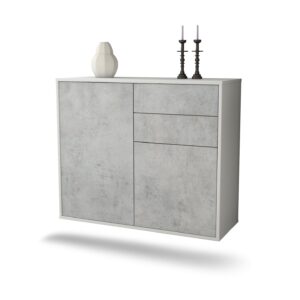 Sideboard Huntington Beach, Beton, hängend (92x79x35cm)