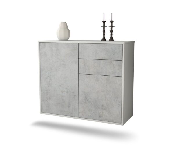 Sideboard Huntington Beach, Beton, hängend (92x79x35cm)
