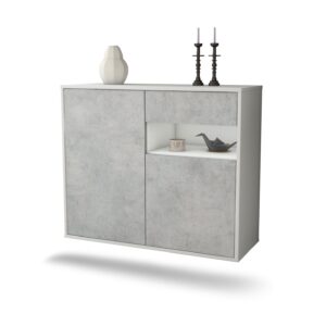 Sideboard Augusta, Beton, hängend (92x79x35cm)