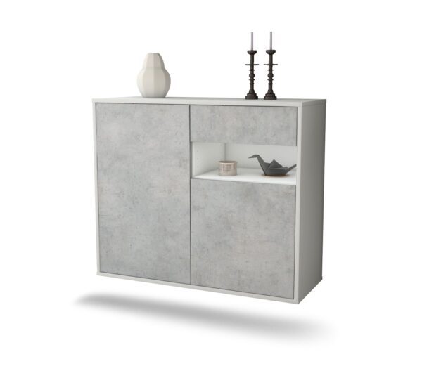 Sideboard Augusta, Beton, hängend (92x79x35cm)