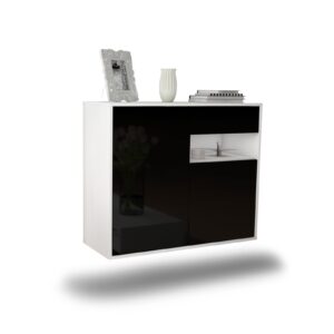 Sideboard Augusta, Schwarz, hängend (92x79x35cm)