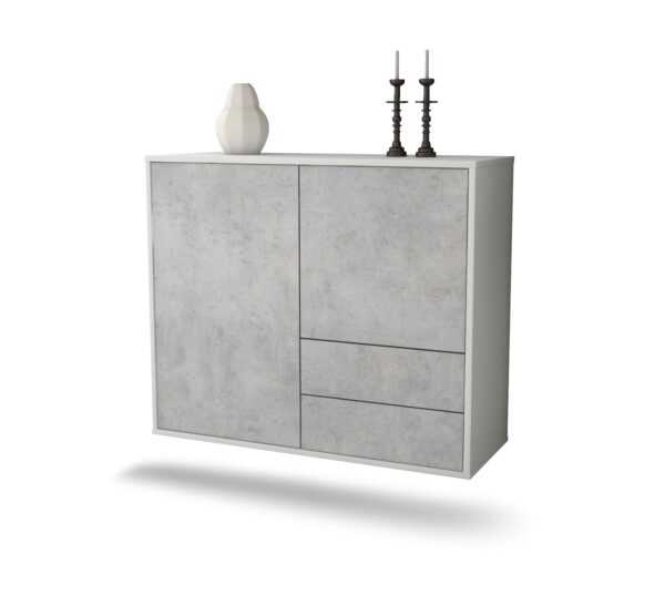 Sideboard Sunrise Manor, Beton, hängend (92x79x35cm)