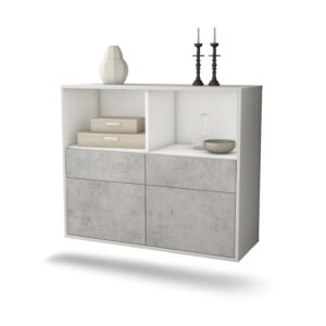Sideboard Moreno Valley, Beton, hängend (92x79x35cm)